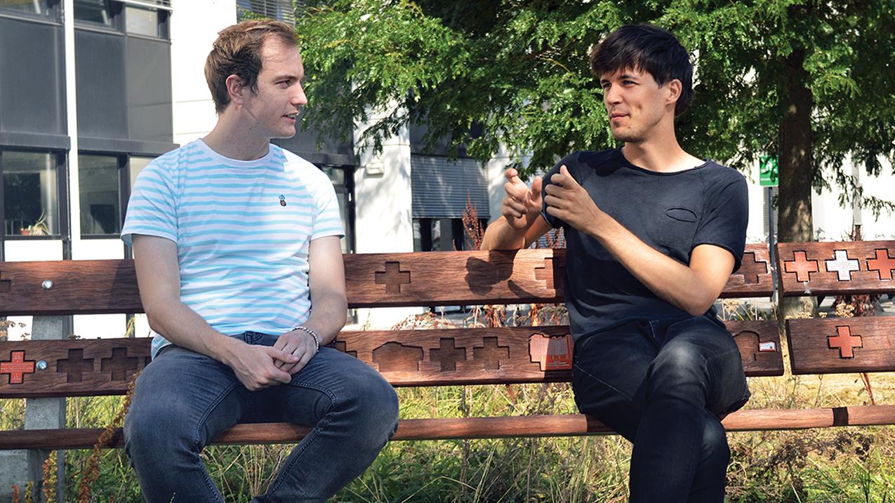 Studentenpsychologen Arthur van Andel en Jerre Mijnarends Studentenpsychologen Arthur van Andel en Jerre Mijnarends