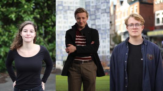 Zwevende kiezers: Laura, Joppe en Casper. Foto: Tara van den Broek Zwevende kiezers: Laura, Joppe en Casper. Foto: Tara van den Broek