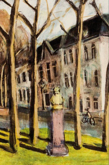 Maliebaan met standbeeld Burgemeester Reiger 1995